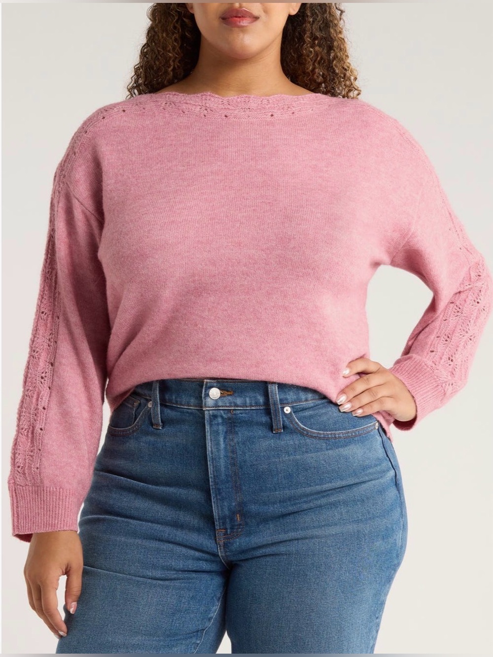 NEW…Wit & Wisdom Open Stitch Boat Neck Sweater